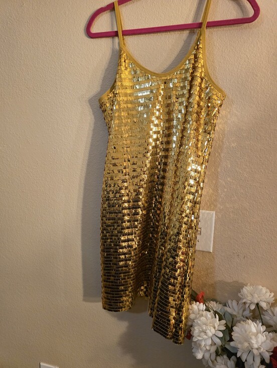 The Unbranded Brand Dresses & Skirts - Gold Sequin Slip Dress - Women's Party Dress